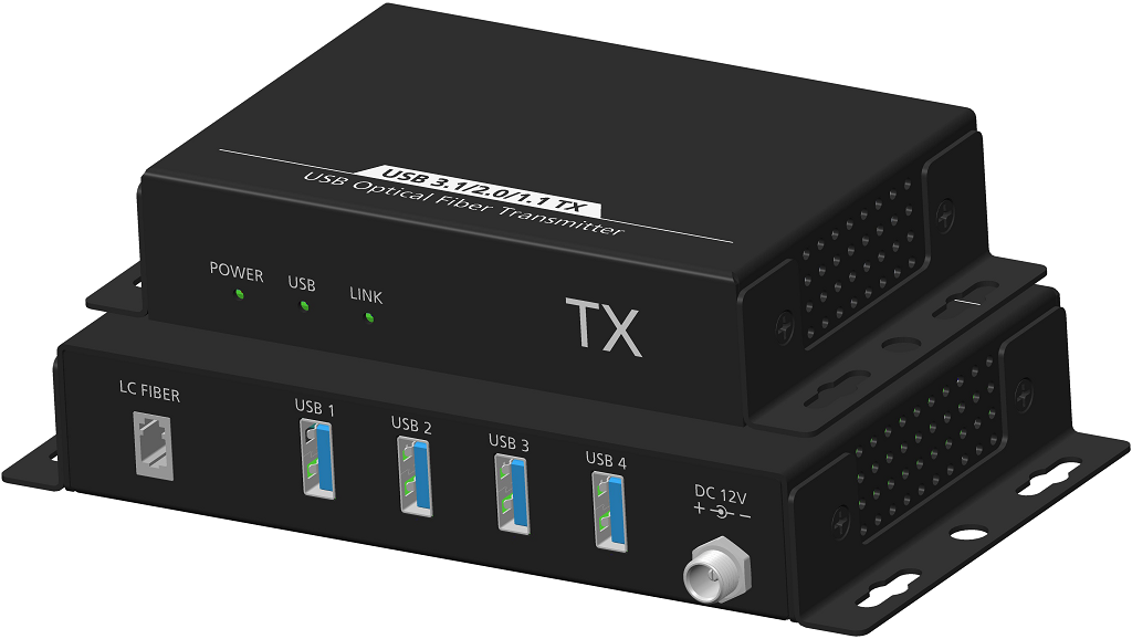 syscomtec LWL System USB3.1/ USB2.0/ USB1.1 4 Port 300m MM SCT-USB4-FMM